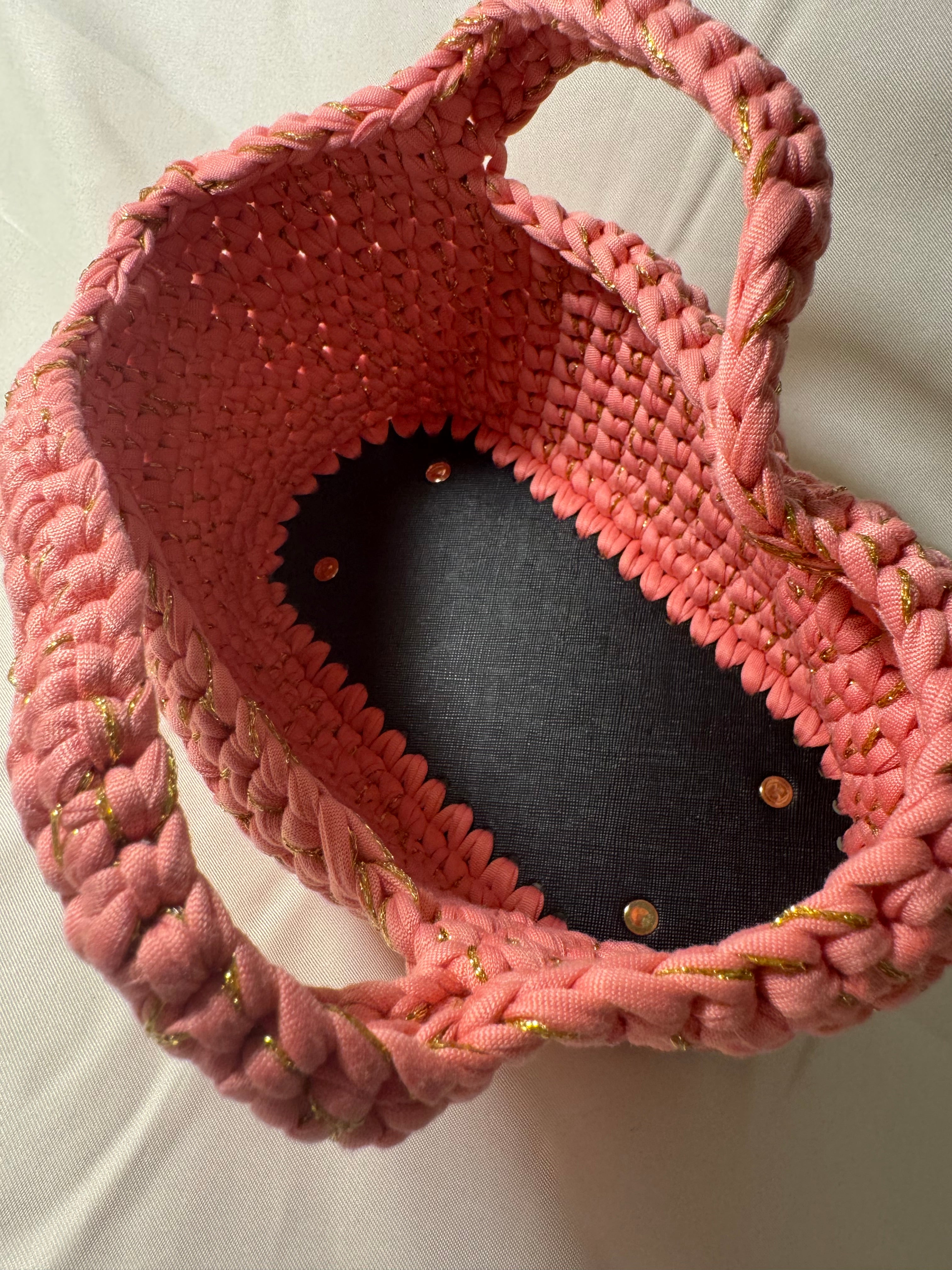 Sac rose et doré