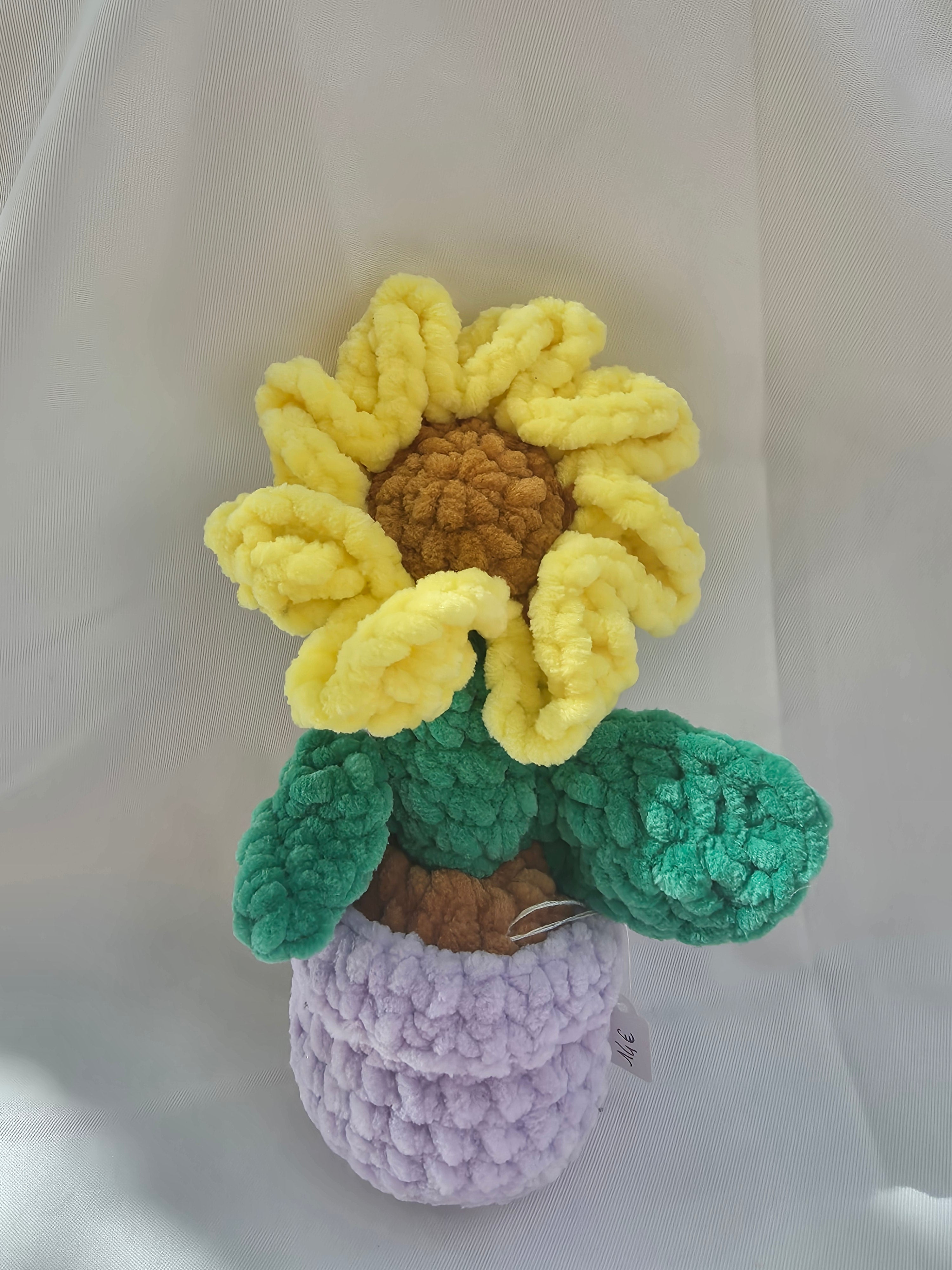 🌸 Fleur en pot au crochet – décoration artisanale pleine de douceur 🌸